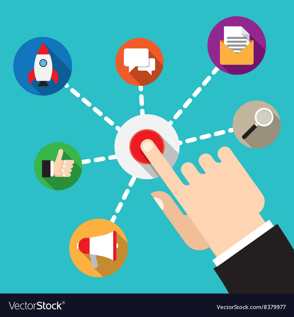 Interaction flat design concept