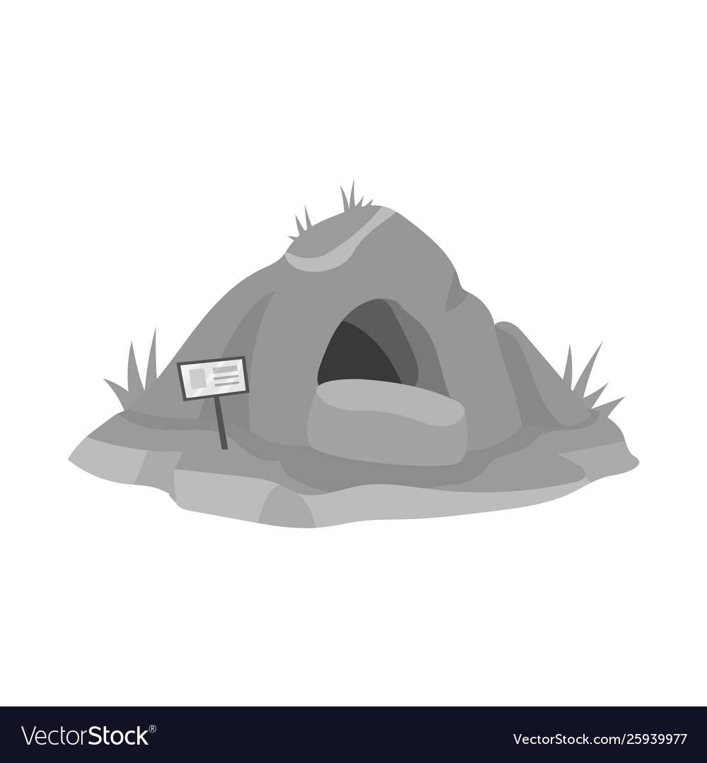 Isolated object cave and bear symbol set