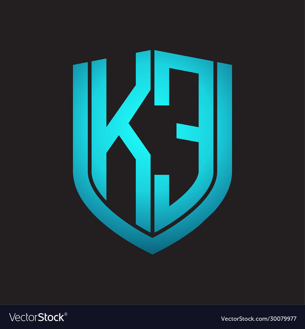 Ke logo monogram with emblem shield design Vector Image