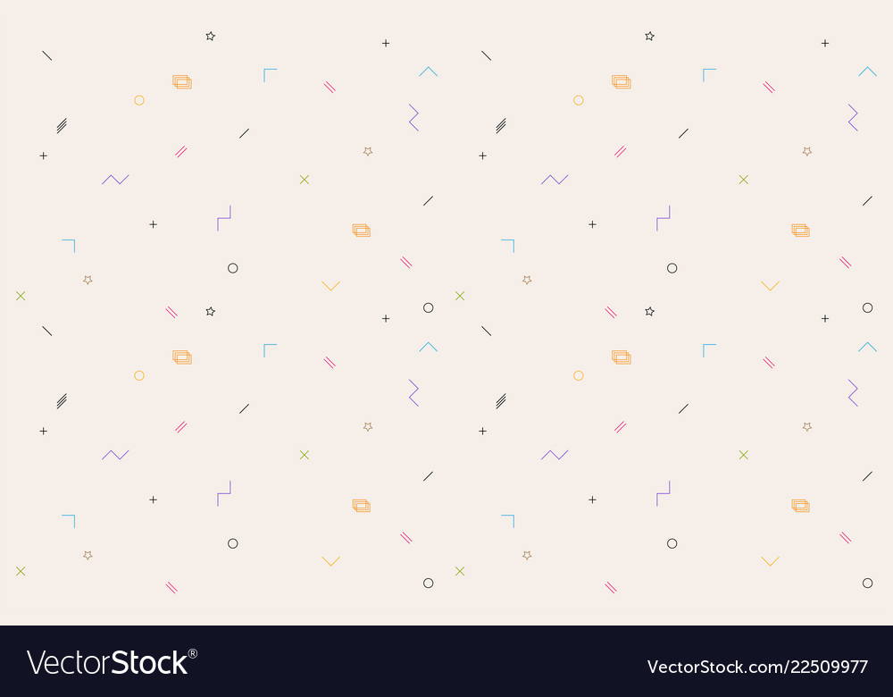 Memphis pattern with colorful geometrics figures vector image Memphis pattern with colorful geometrics figures