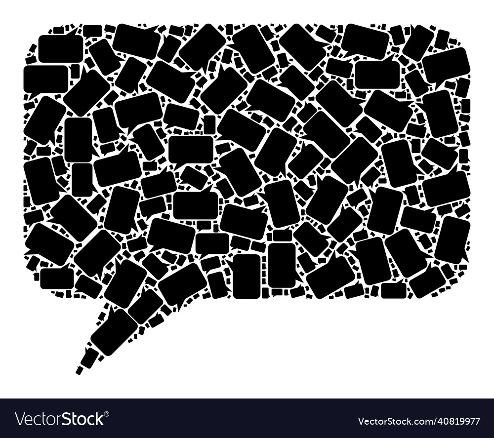 Message cloud recursive icon composition of self vector image Message cloud recursive icon composition of self