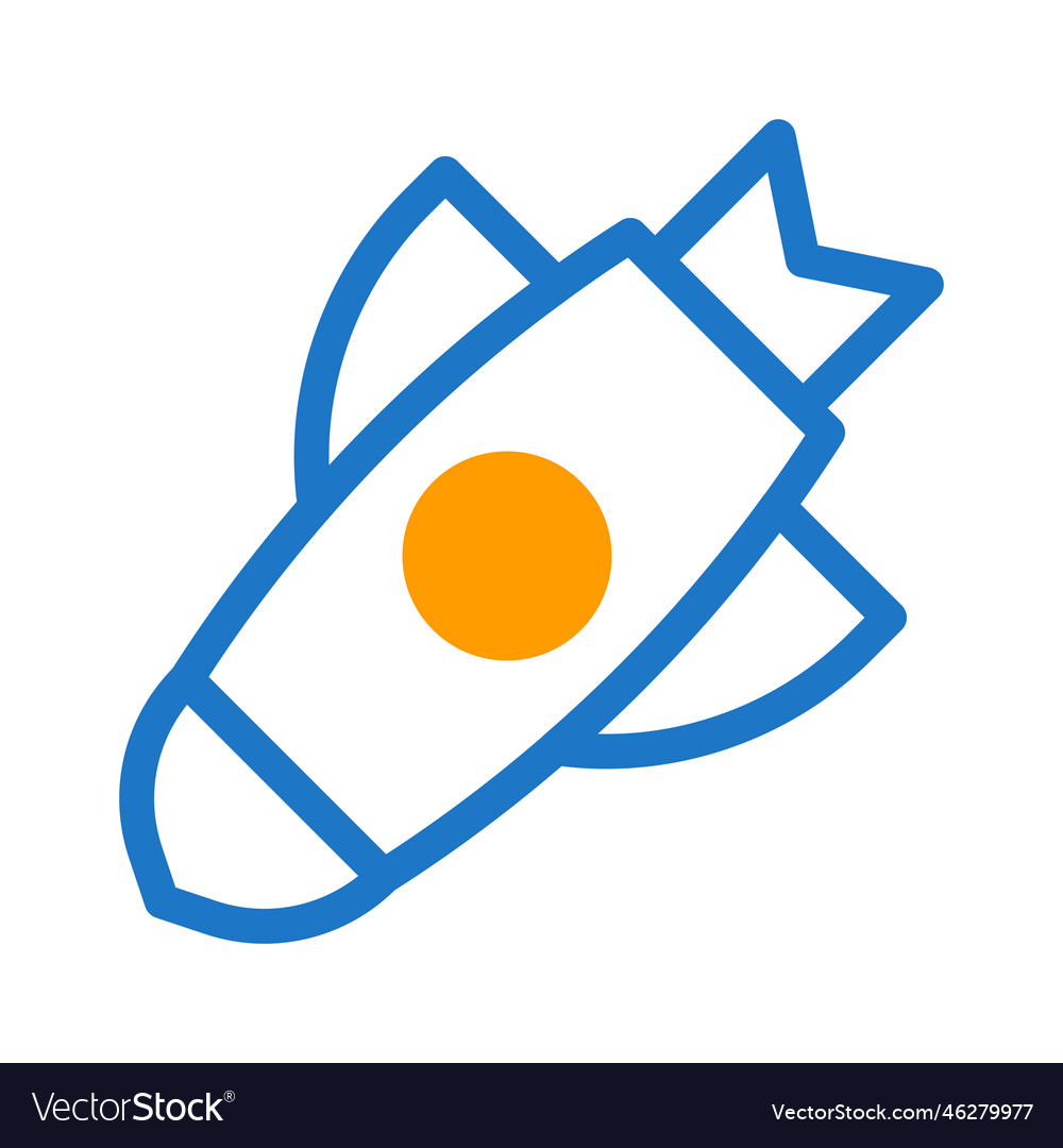 Missile icon duotone blue orange style military Vector Image