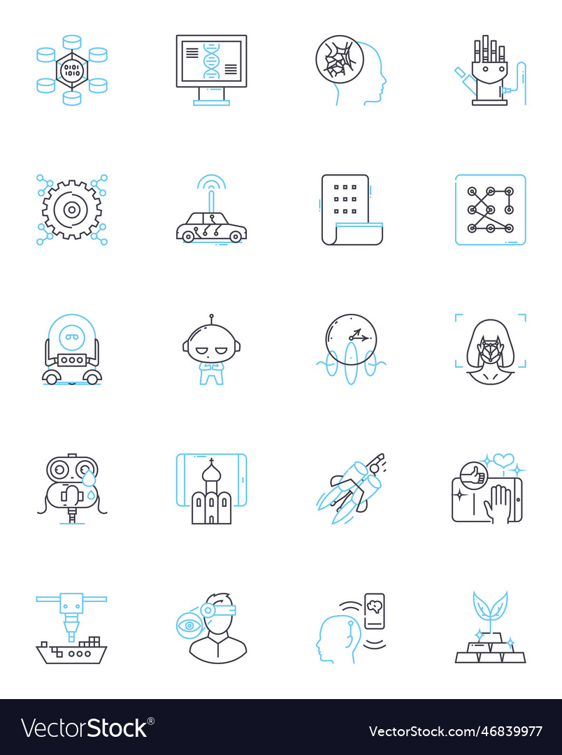 Next-generation strategies linear icons set