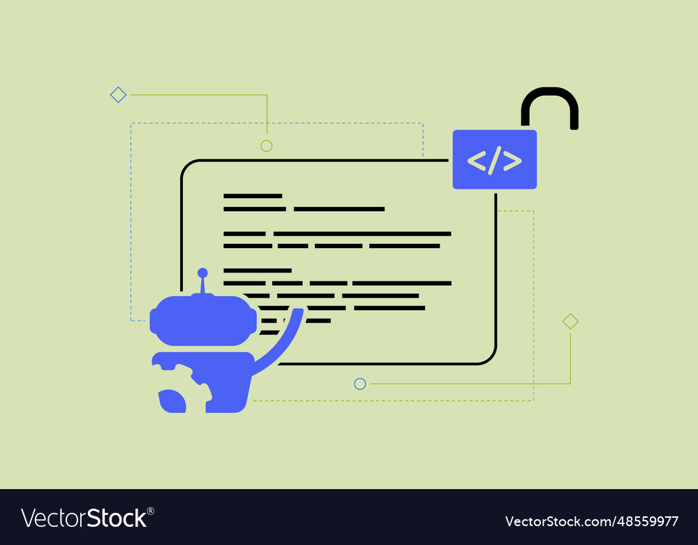 Open source ai tools and artificial intelligence vector image Open source ai tools and artificial intelligence