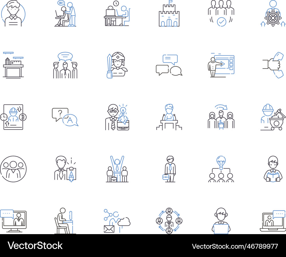 Project office line icons collection Royalty Free Vector