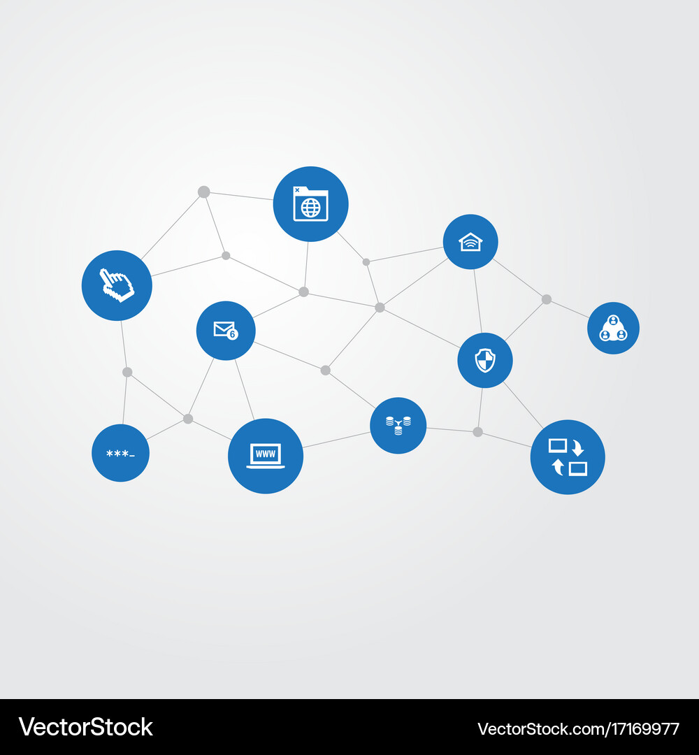 Set simple network icons Royalty Free Vector Image
