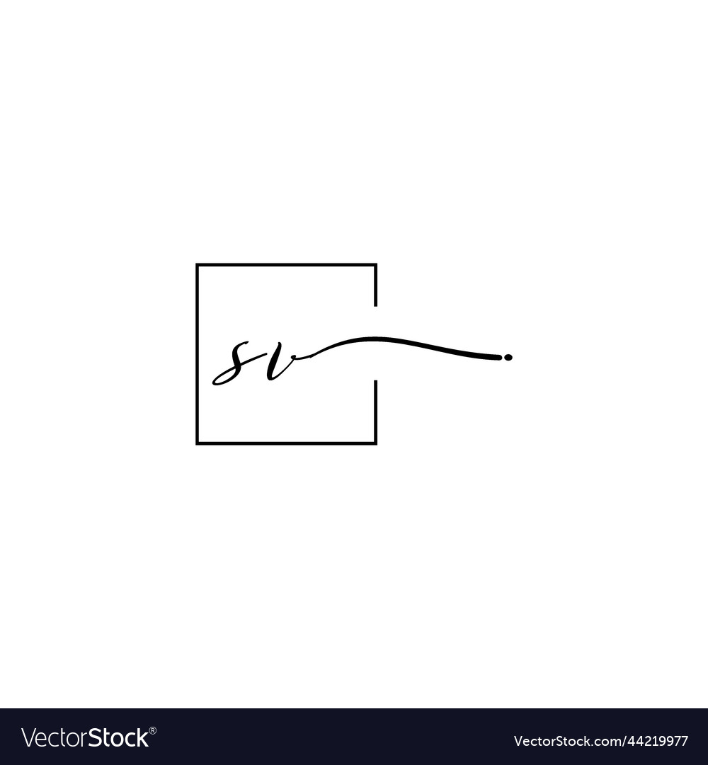 Sv signature square logo initial concept