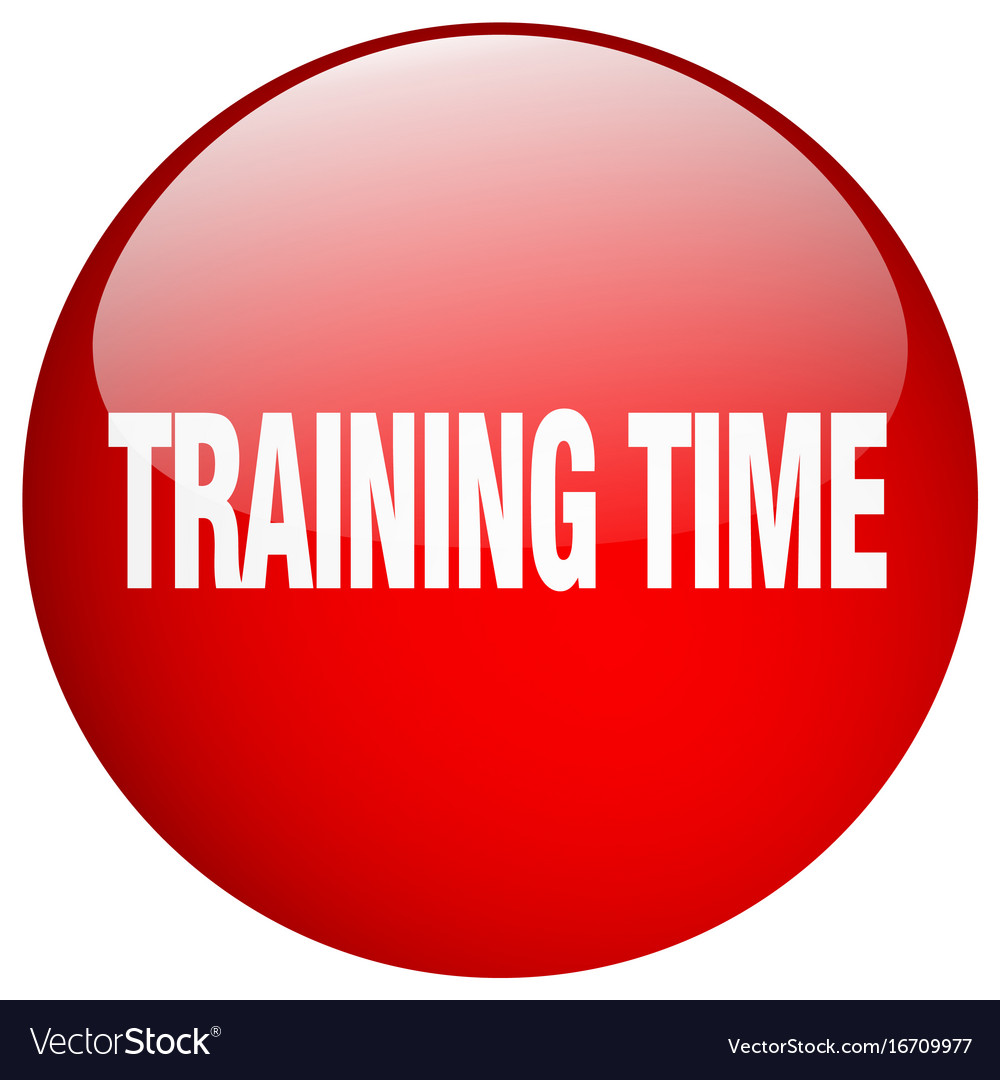 Training time red round gel isolated push button