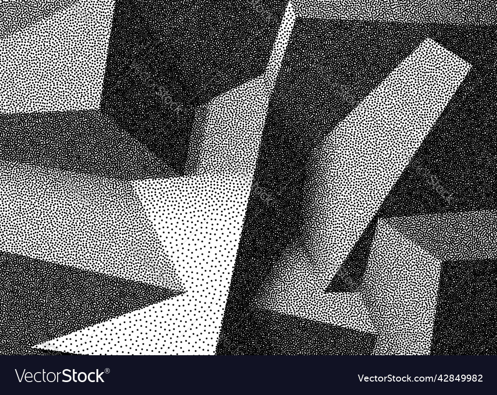 Abstract background with overlapping dotwork cubes Vector Image Abstract background with overlapping dotwork cubes