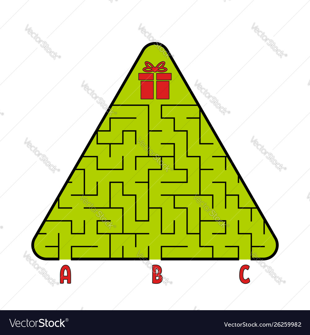 Abstract triangular labyrinth christmas tree vector image Abstract triangular labyrinth christmas tree