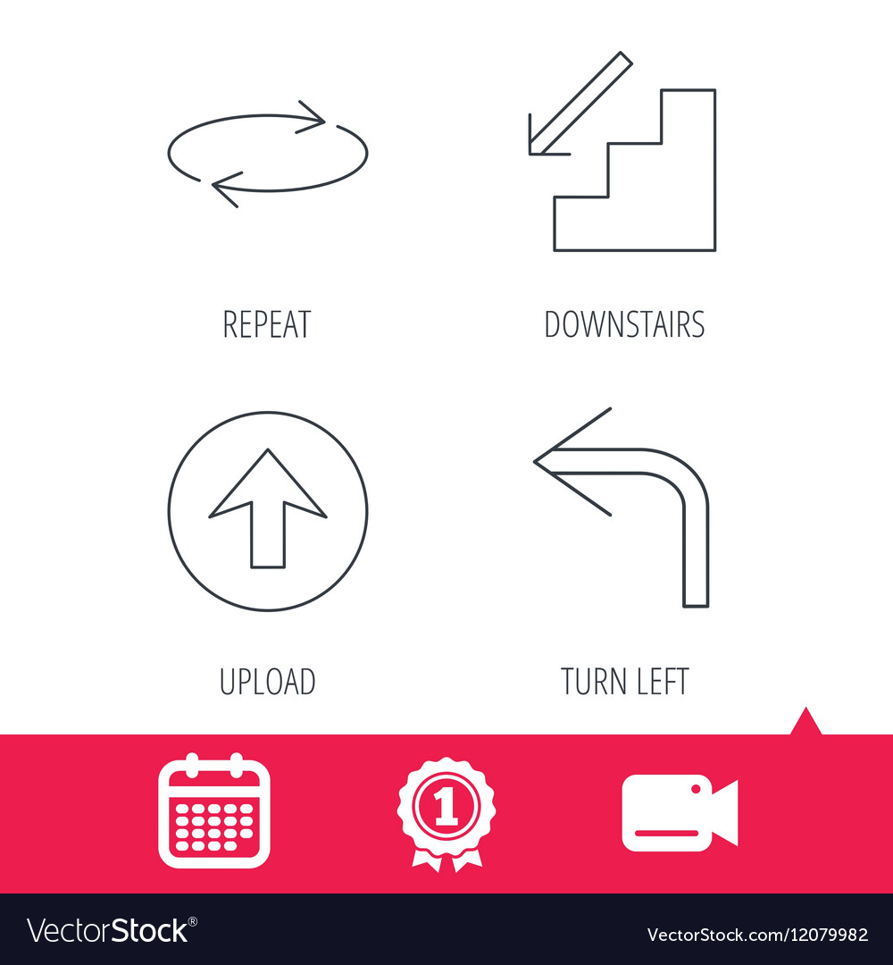 Arrows icons upload repeat linear signs