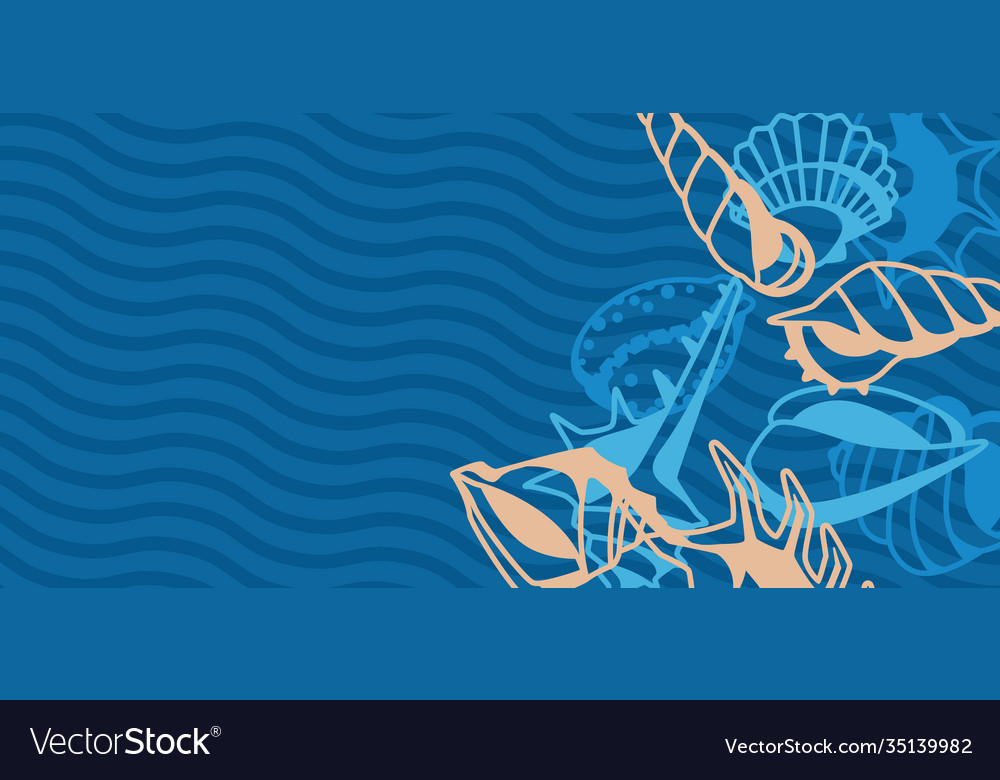Background with seashells vector image Background with seashells
