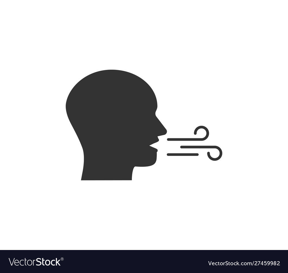 Breath breathing icon flat Royalty Free Vector Image