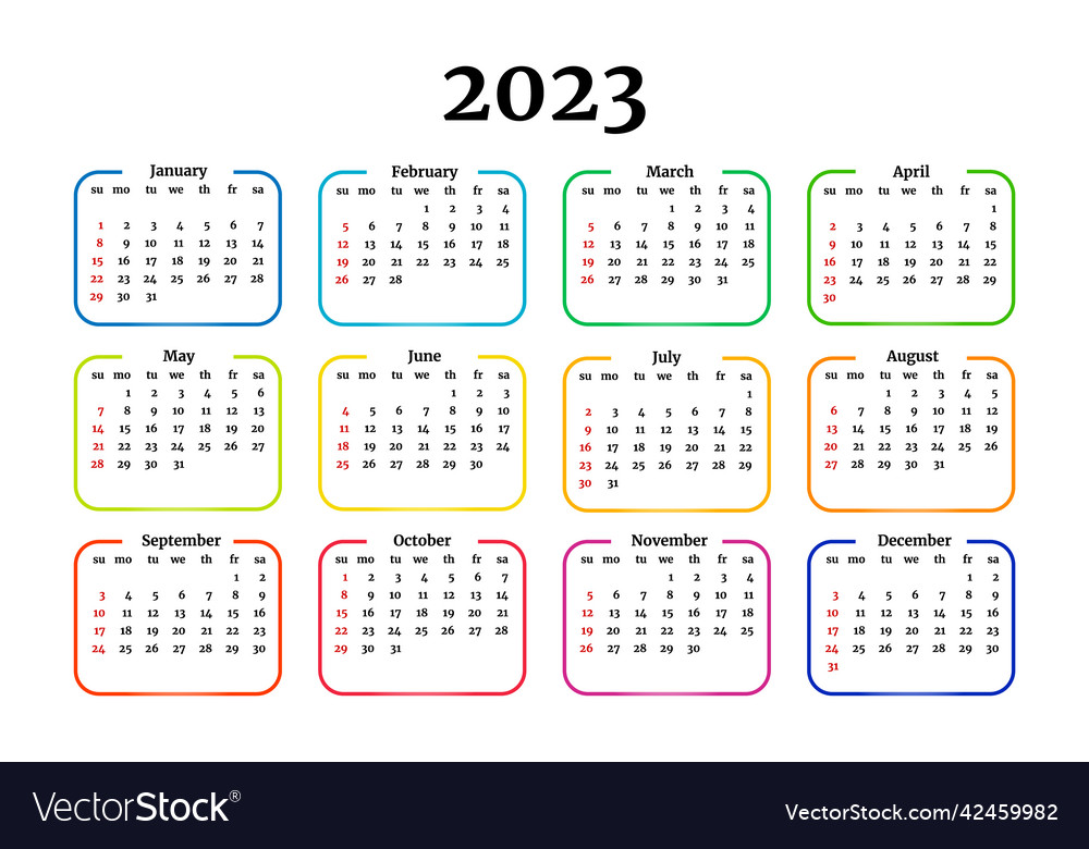 Calendar for 2023 isolated on a white background Vector Image