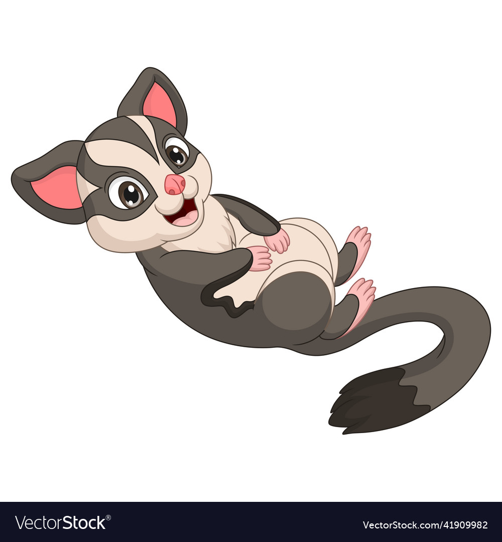 Cartoon funny sugar glider posing