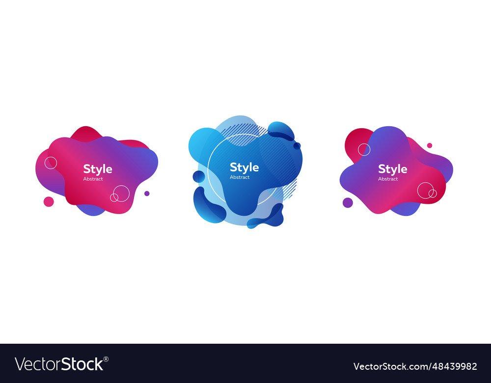 Collage of colorful unique wavy blobs vector image Collage of colorful unique wavy blobs