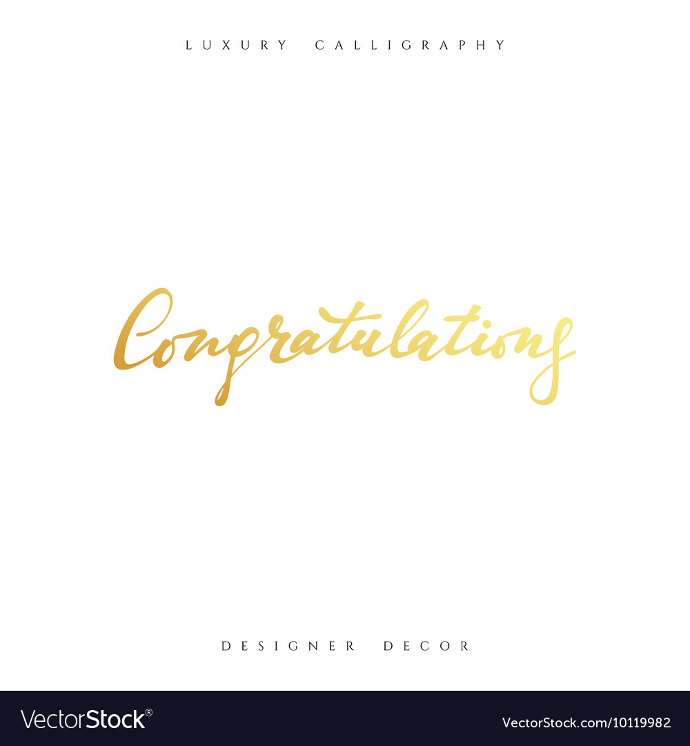 Congratulations calligraphic inscription