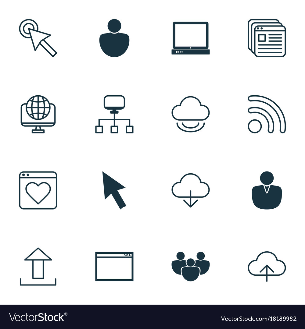 Connection icons set collection of wifi mouse