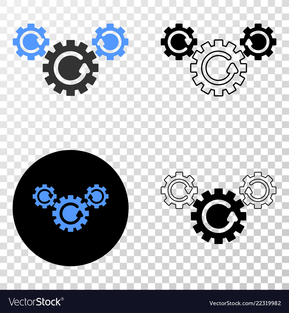 Gear rotation eps icon with contour version