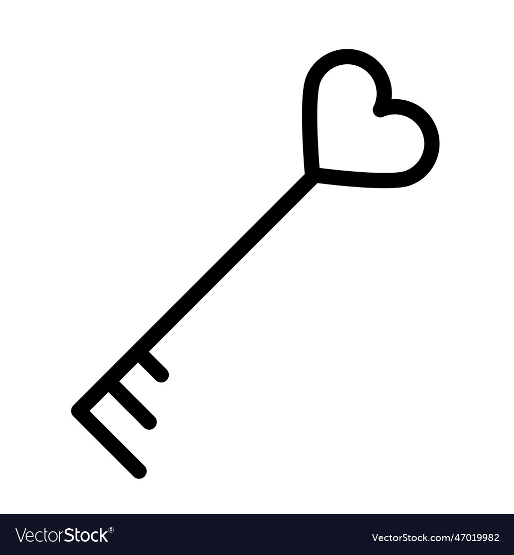 Heart key icon design template isolated Royalty Free Vector