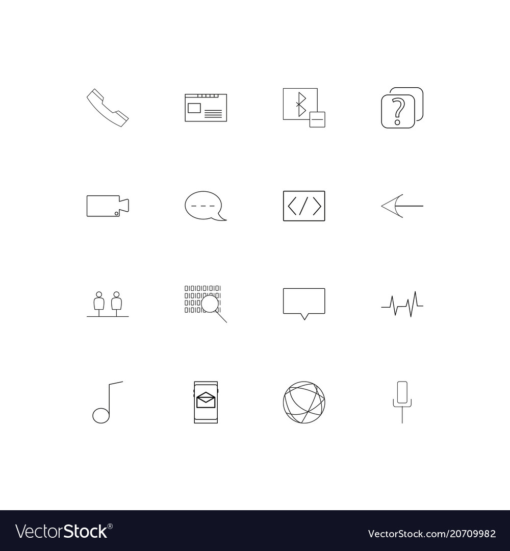 Internet of things simple linear icons set
