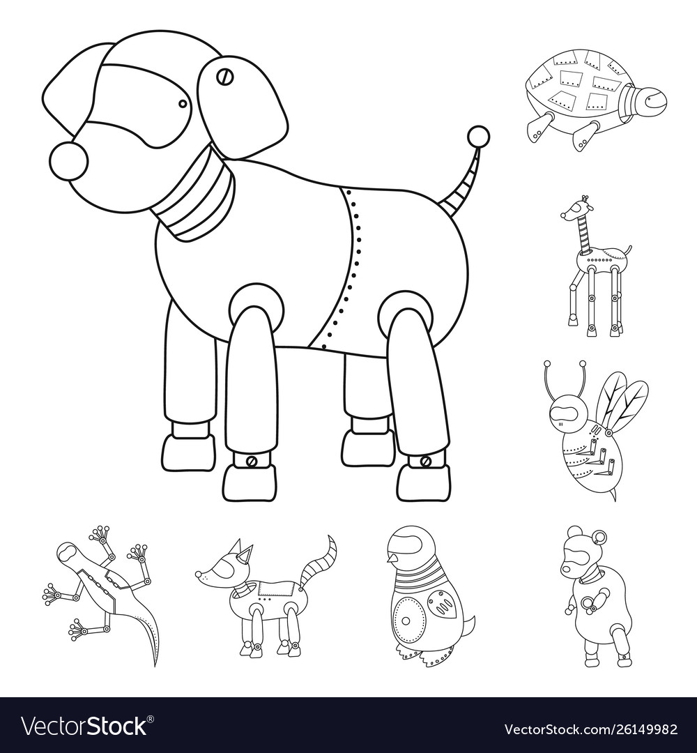 Isolated object toy and automation logo set Vector Image Isolated object toy and automation logo set
