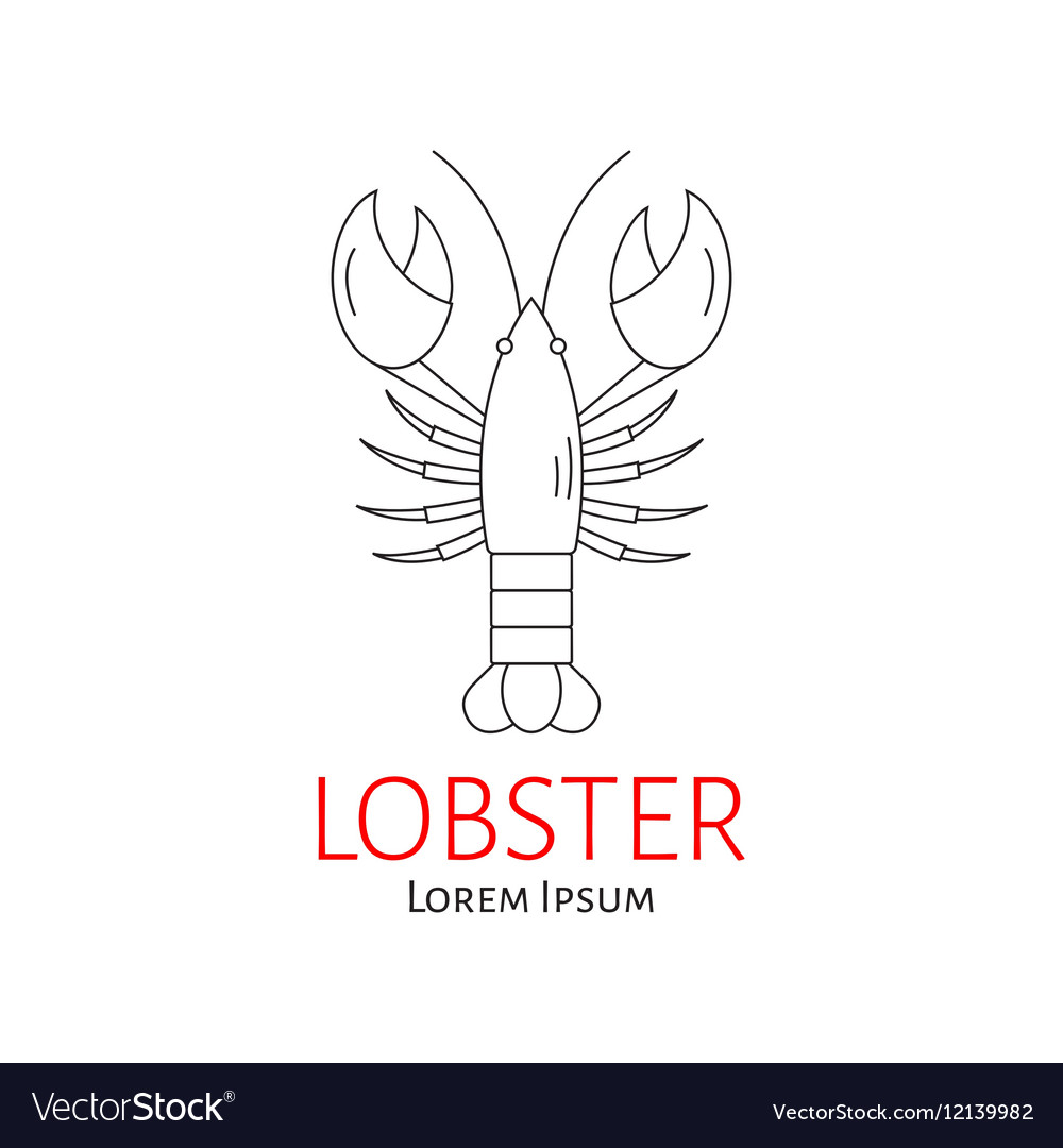 Lobster flat line Royalty Free Vector Image - VectorStock