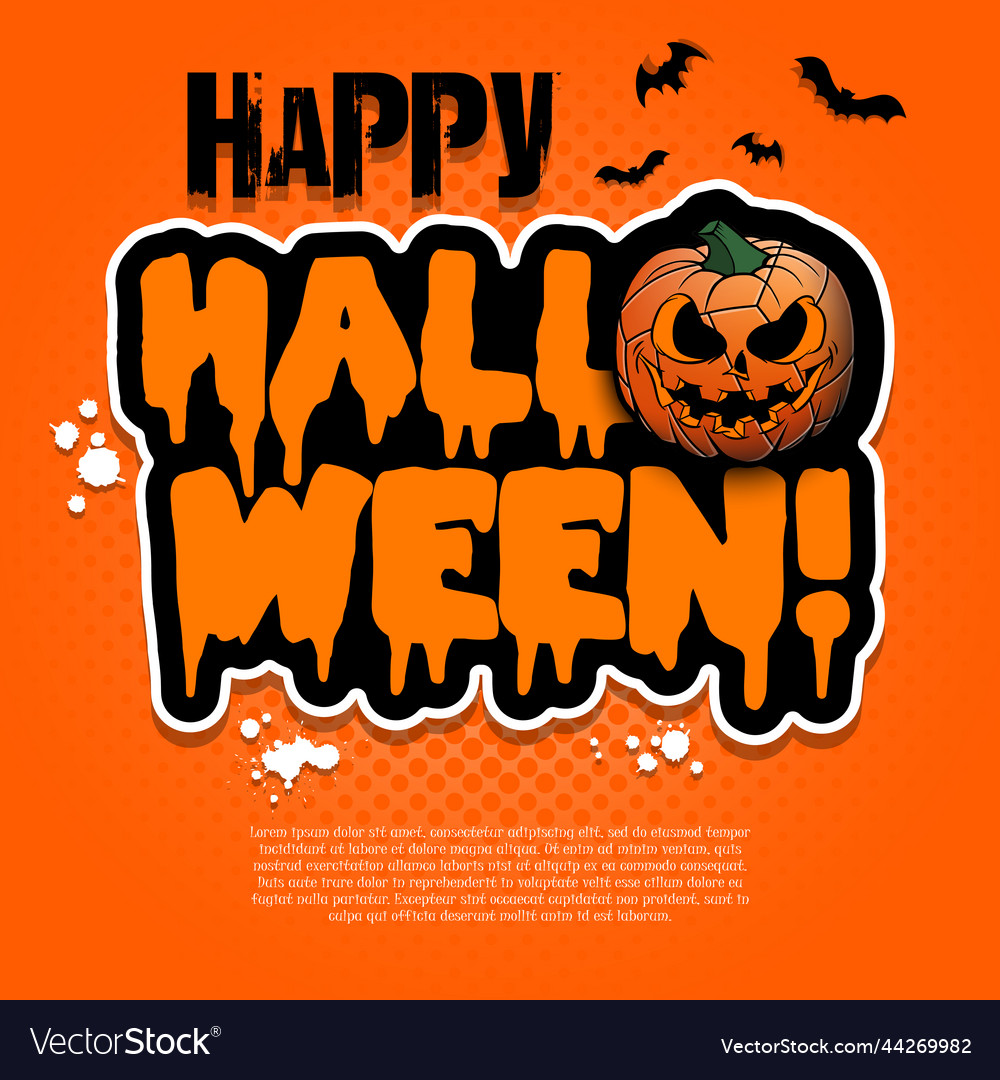 Logo happy halloween volleyball ball as pumpkin