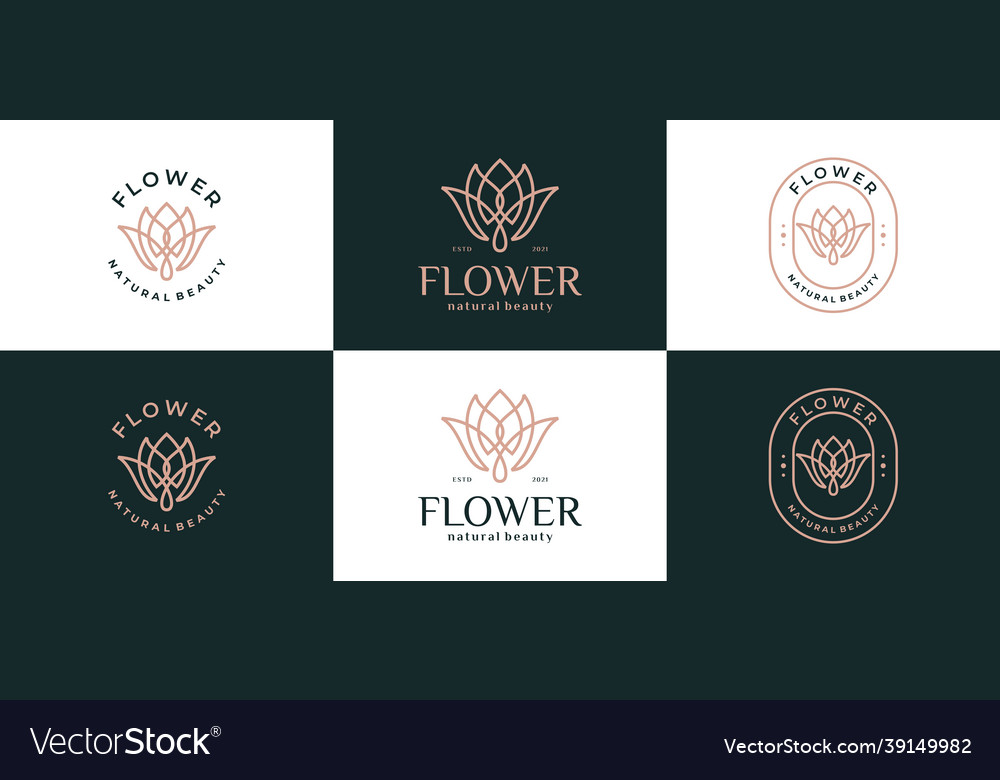 Luxury abstract flower leaf logo design Royalty Free Vector