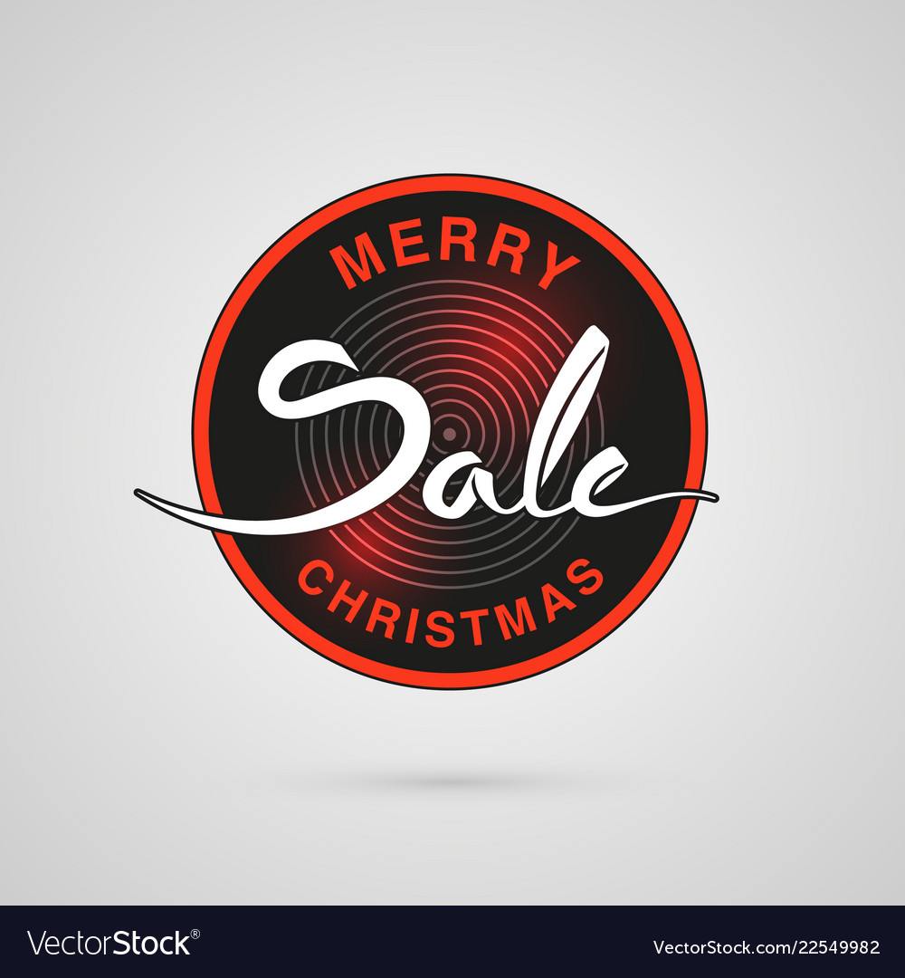 Merry christmas sale lettering logo