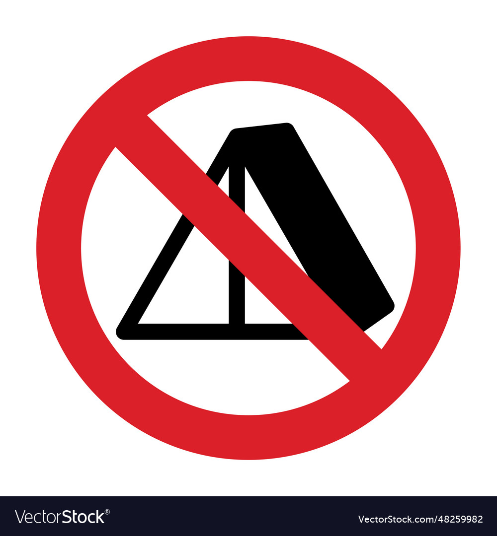 No camping sign tourist tent symbol Royalty Free Vector