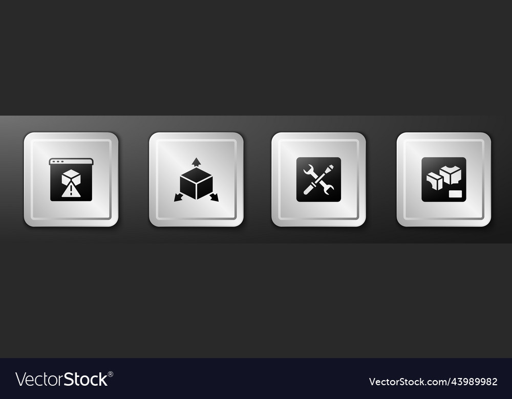 Set 3d printer isometric cube setting and icon