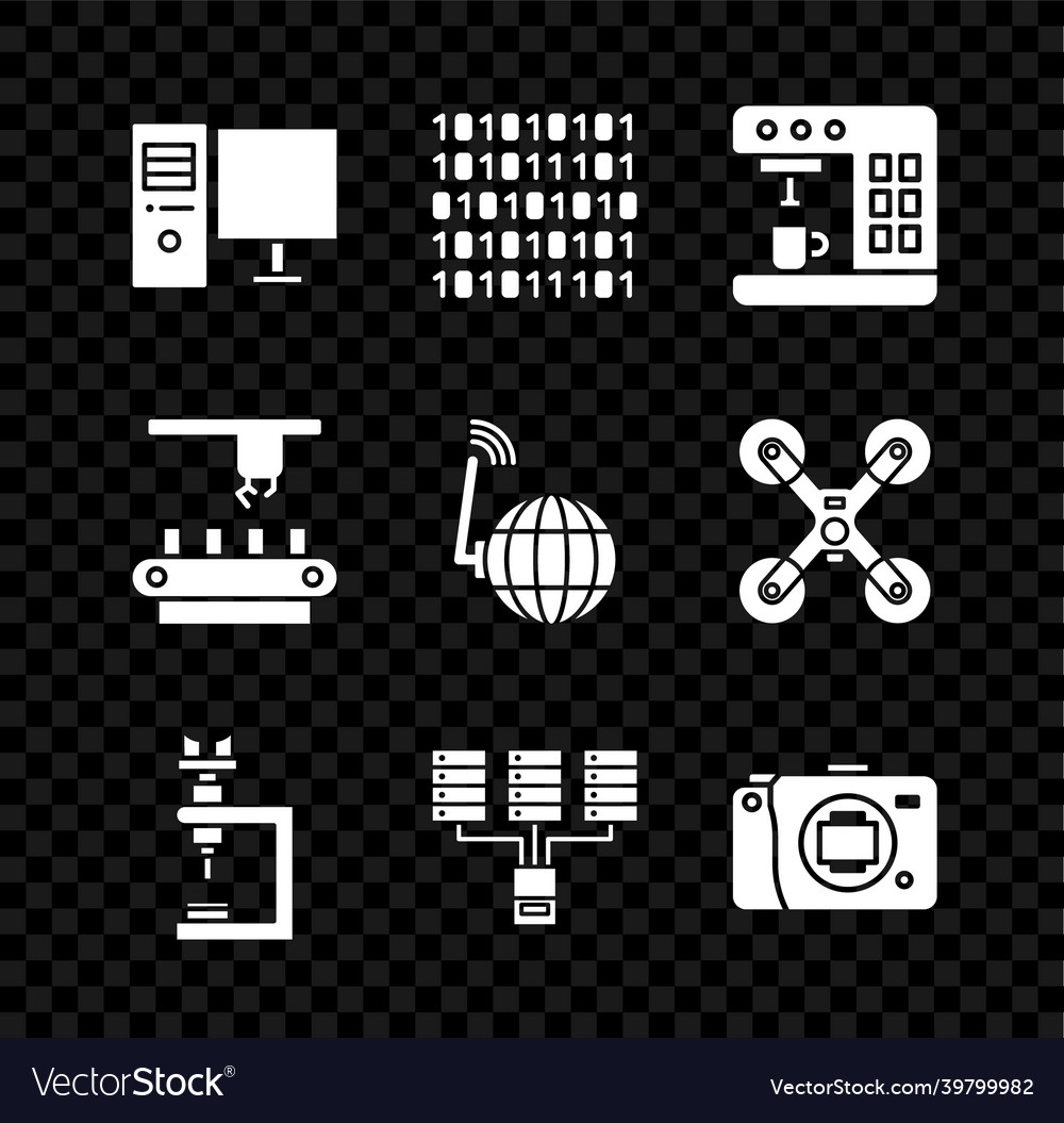 Computer Monitor Binärcode Kaffeemaschine vector image Computer Monitor Binärcode Kaffeemaschine