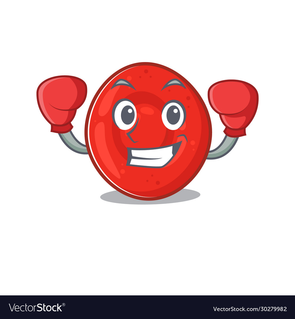 Sporty boxing erythrocyte cell mascot character