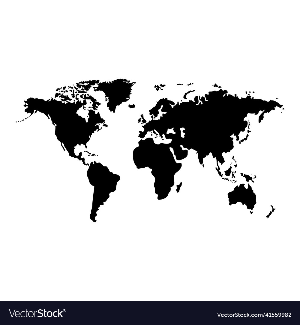 World map isolated on white background flat Vector Image