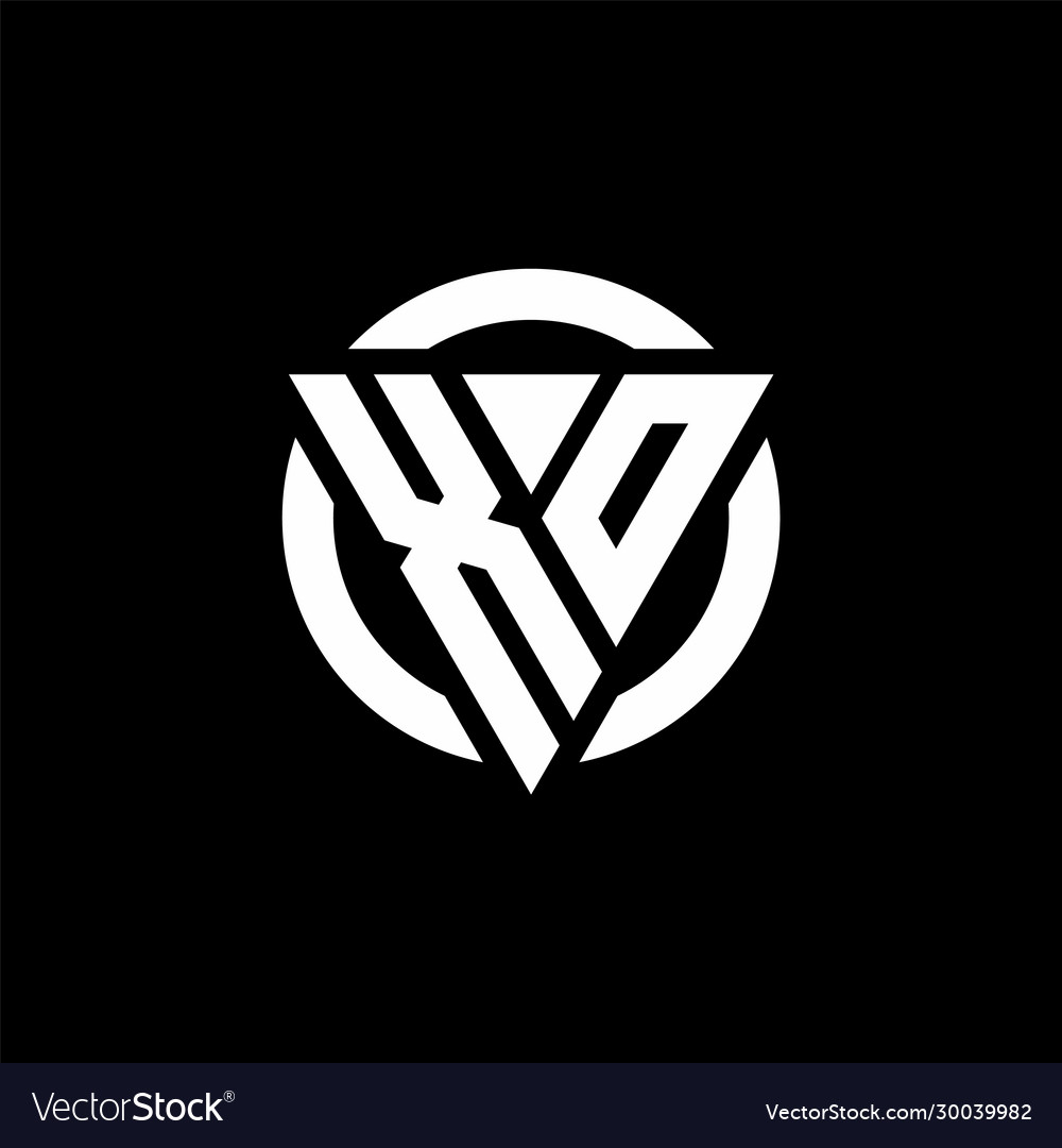 Xo logo with triangle shape and circle rounded