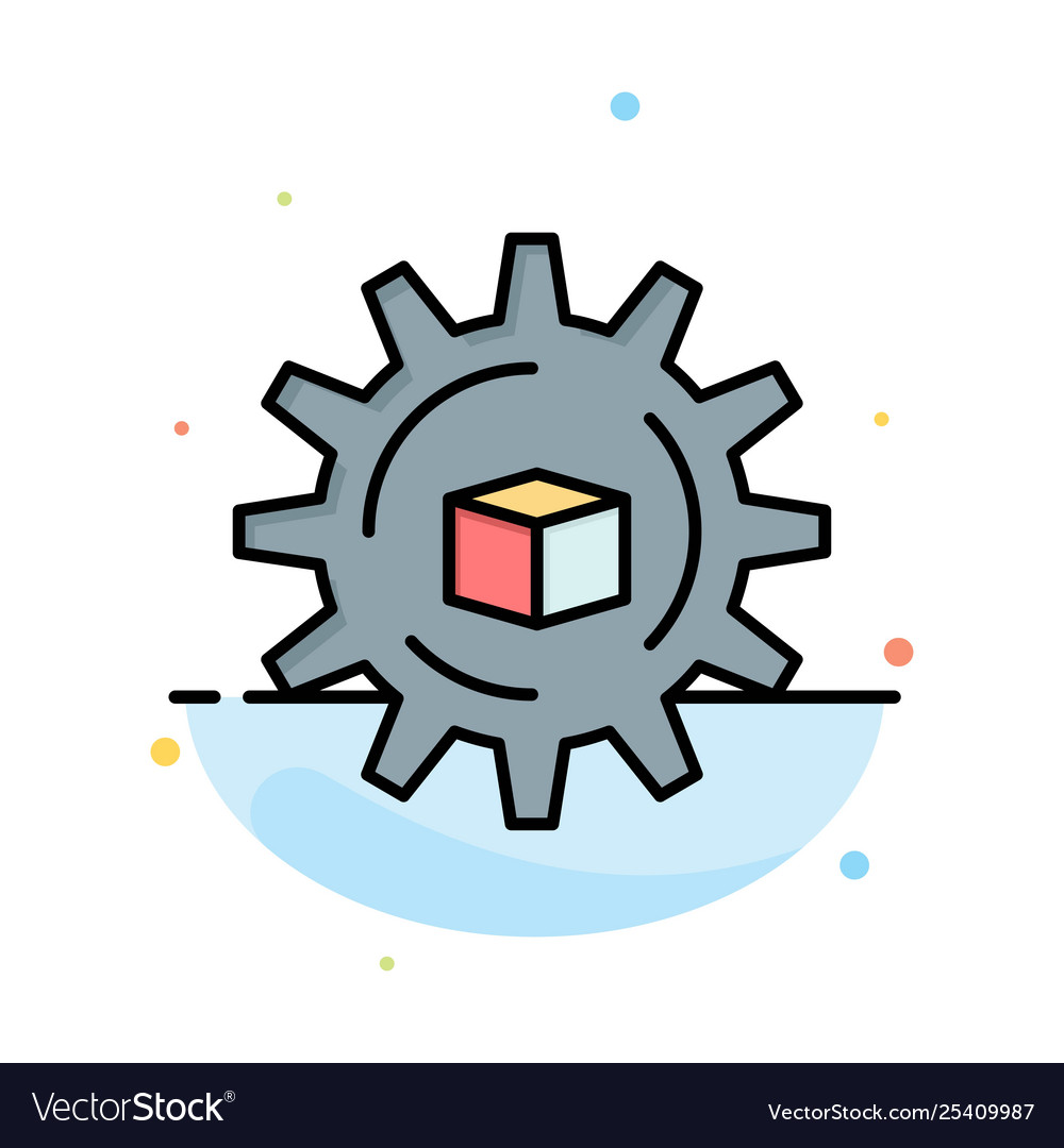 Automated data solution science abstract flat vector image Automated data solution science abstract flat