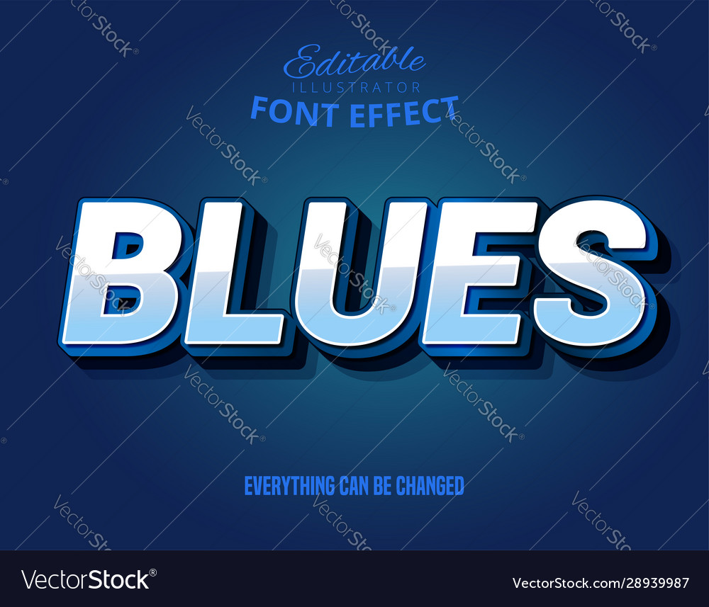 Blues text editable effect