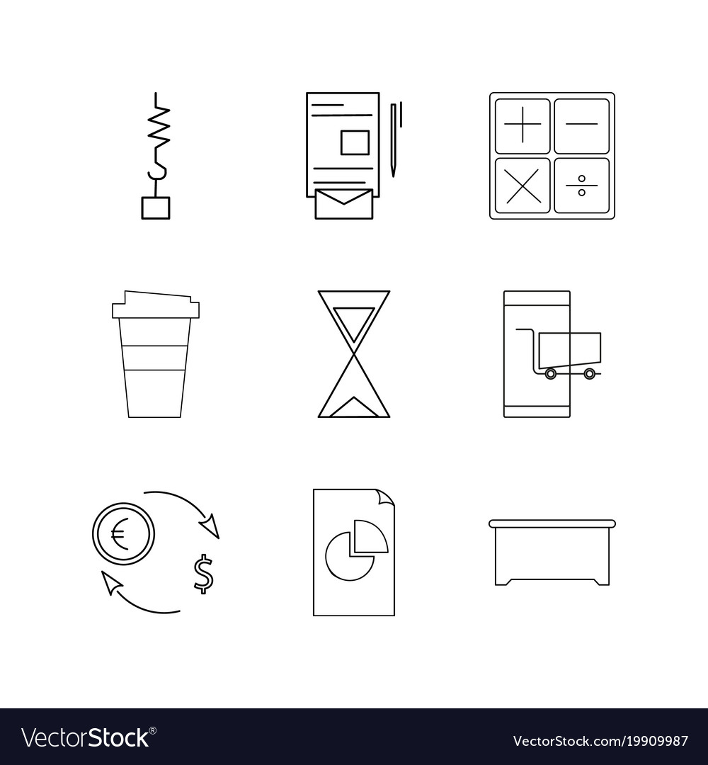 Business linear icon set simple outline icons