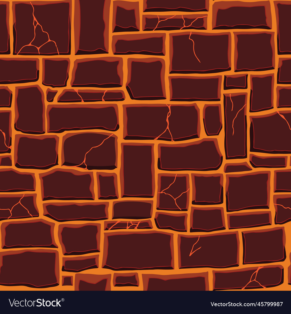 Cartoon game texture lava surface seamless Vector Image