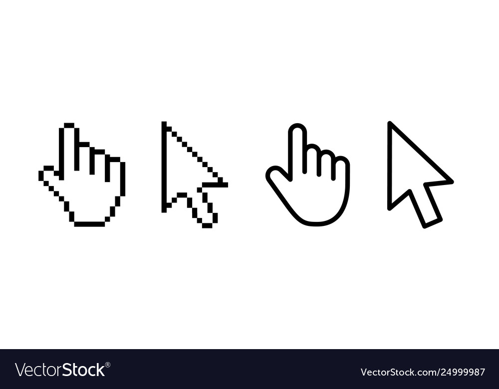Computer Maus klicken Cursor graue Pfeilsymbole gesetzt vector image Computer Maus klicken Cursor graue Pfeilsymbole gesetzt