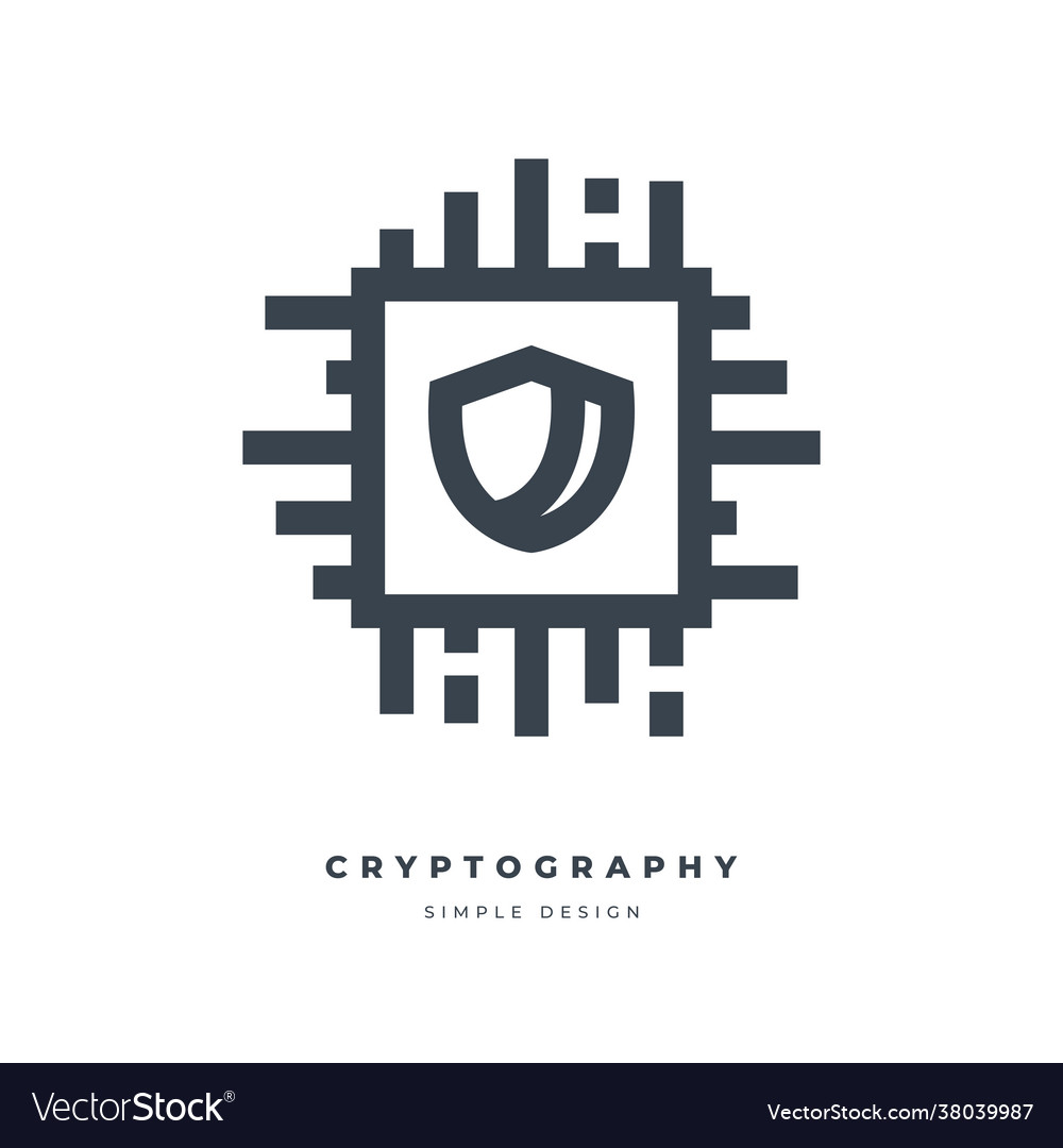 Cryptography thin line icon vector image Cryptography thin line icon