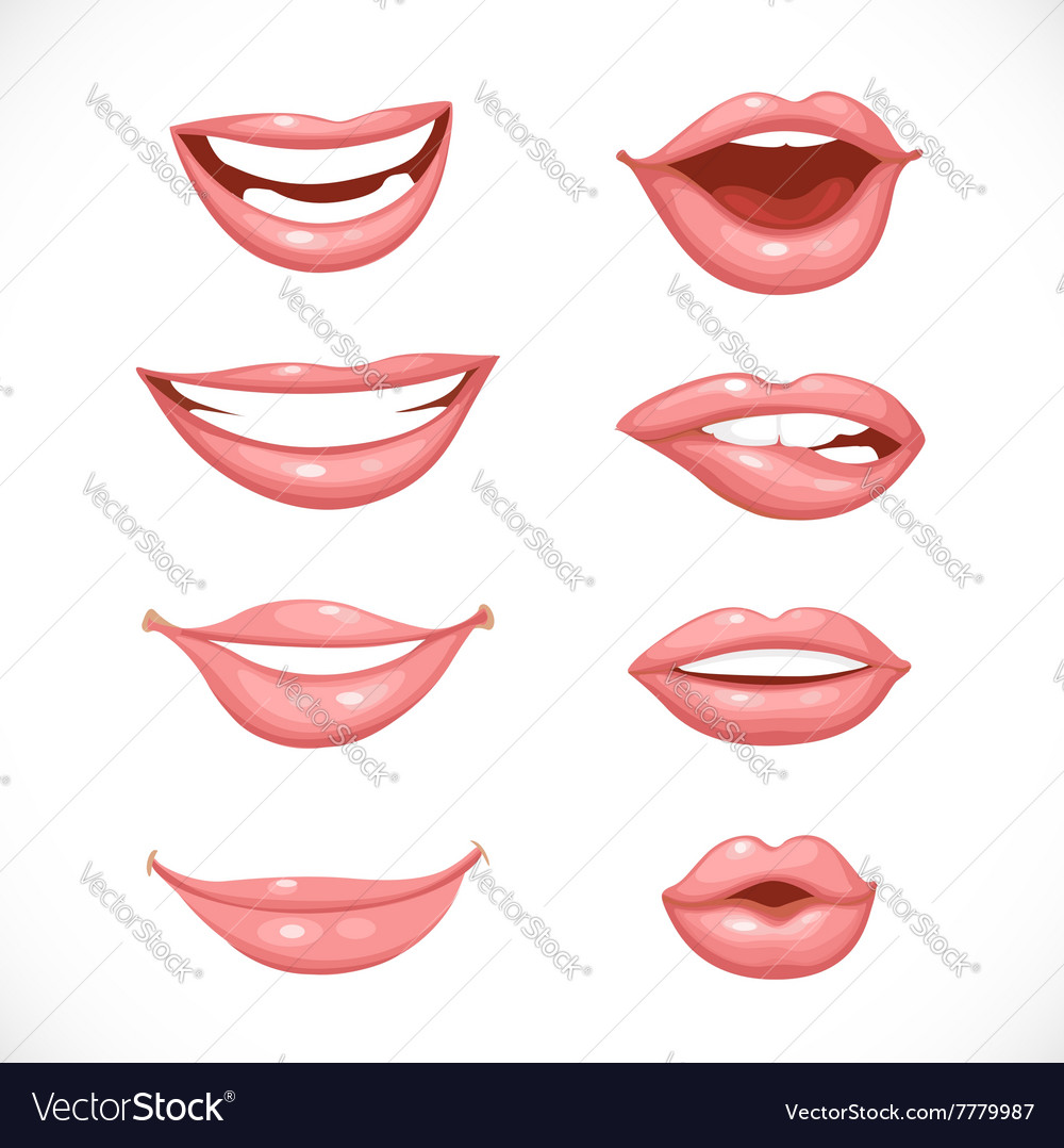 Female lips in nature colors isolated on a white Vector Image