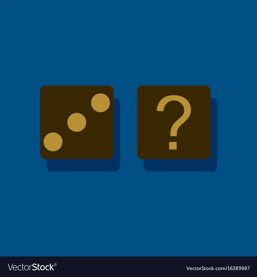 Flat icon design collection dice and question