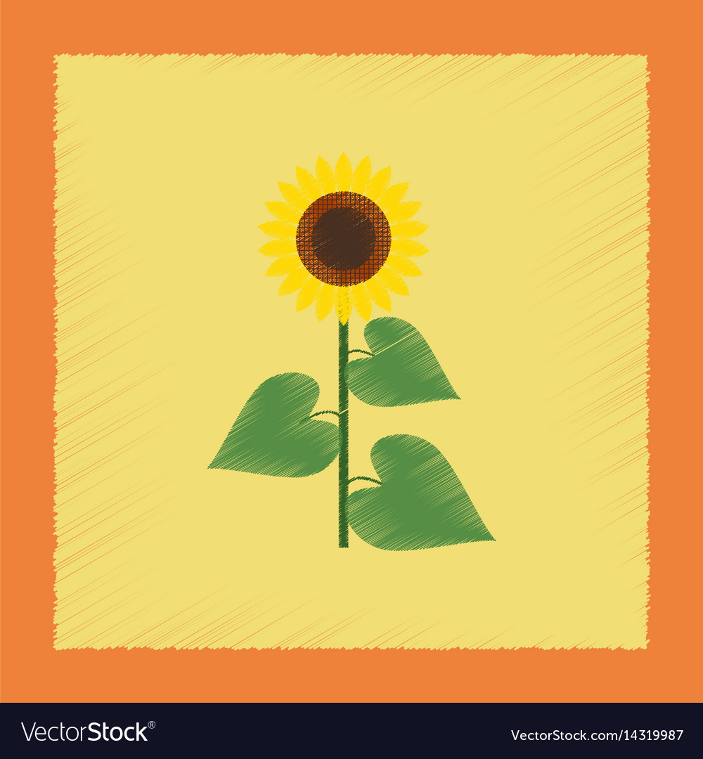 sunflower gardening logo symbol icon flat style