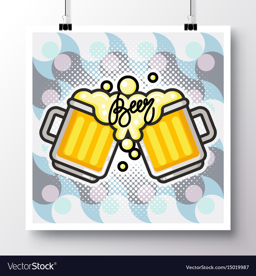 Food icons poster on a vintage pattern
