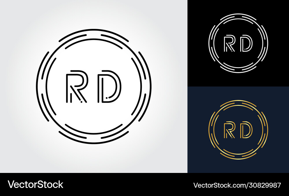 Name Rd Log Initial letter rd logo creative typography Vector Image