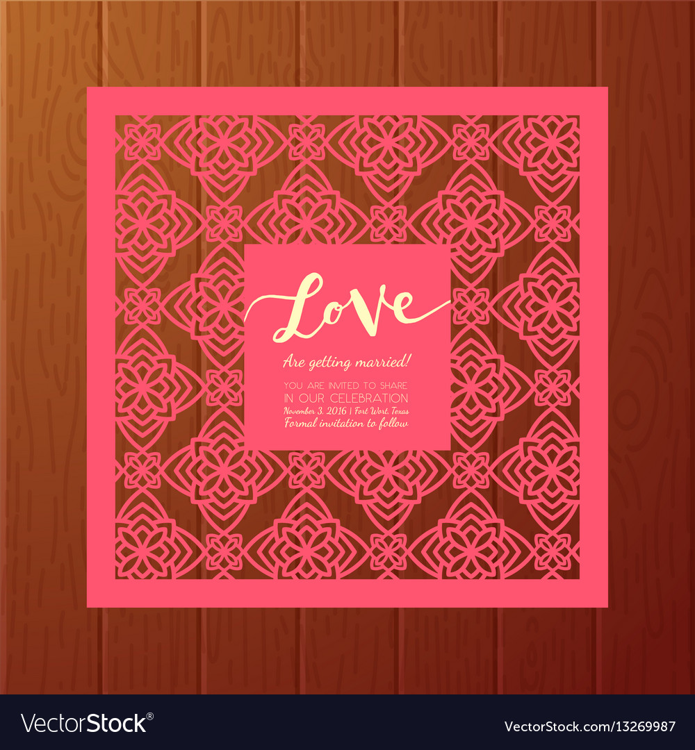 Laser Cut Lace Wedding Card Pattern