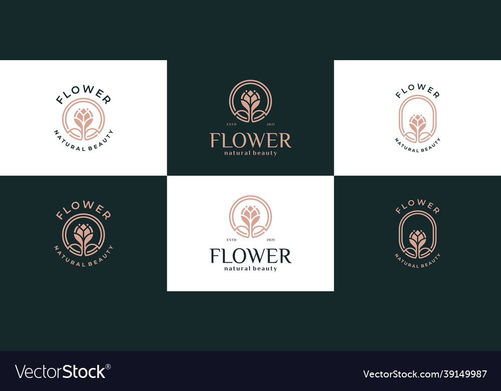 Luxury abstract flower leaf logo design