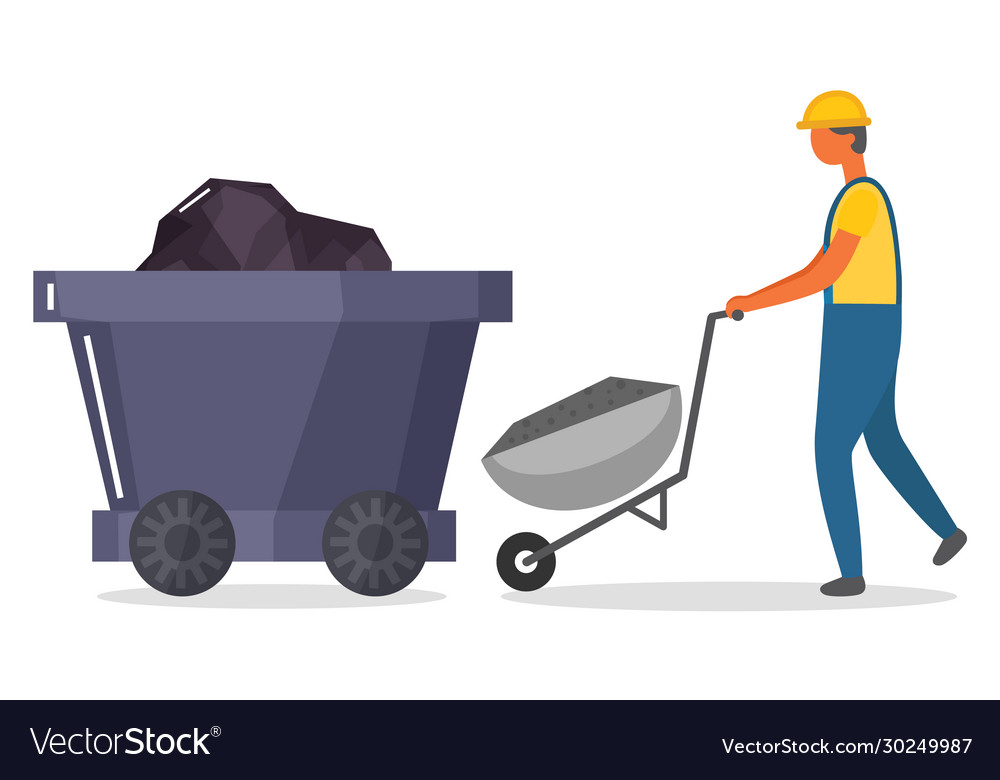 Miner Loading Coal Cart